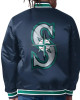Seattle Mariners Dueling Logos Navy Satin Jacket