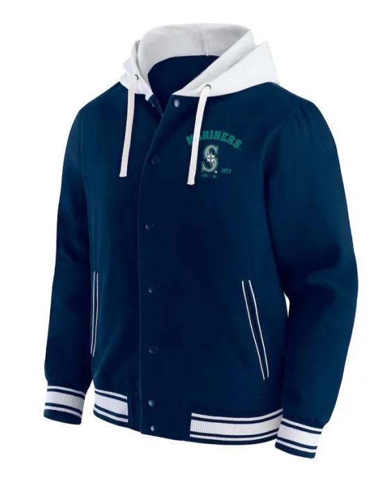 Seattle Mariners Navy Cotton Hooded Jacket