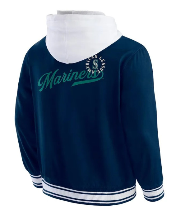 Seattle Mariners Navy Cotton Hooded Jacket