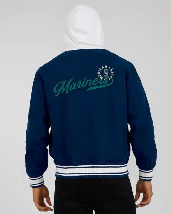 Seattle Mariners Navy Cotton Hooded Jacket