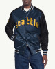 Seattle Mariners Navy Varsity Satin Jacket