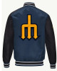 Seattle Mariners Navy Varsity Satin Jacket