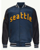 Seattle Mariners Navy Varsity Satin Jacket