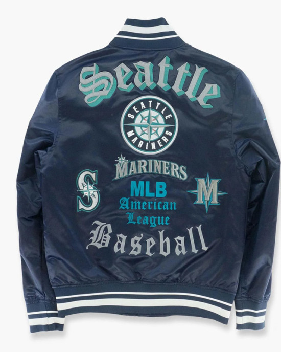 Seattle Mariners Olde Time Navy Satin Jacket