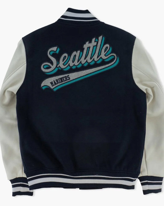 Seattle Mariners Script Tail Varsity Jacket Seattle Mariners Script Tail Varsity Jacket