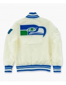 Seattle Seahawks Cream Throwback Classic Jacket