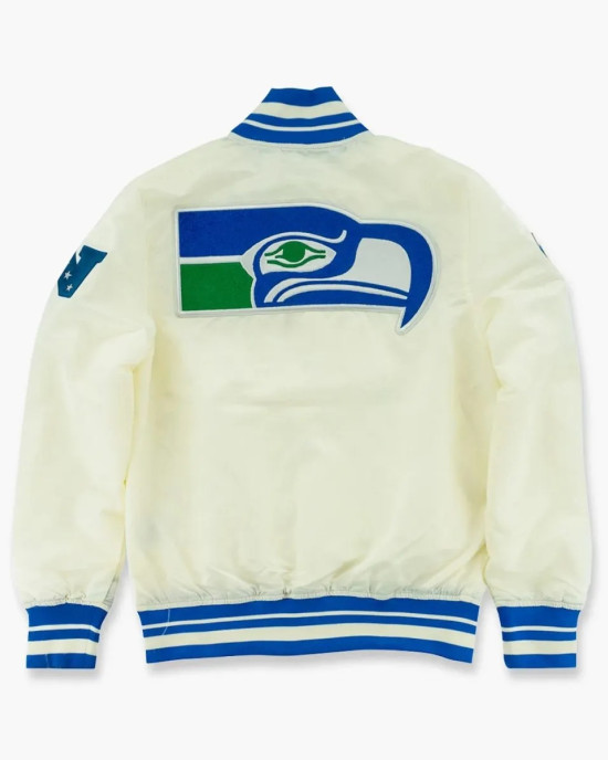 Seattle Seahawks Cream Throwback Classic Jacket Seattle Seahawks Cream Throwback Classic Jacket