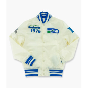 Seattle Seahawks Cream Throwback Classic Jacket