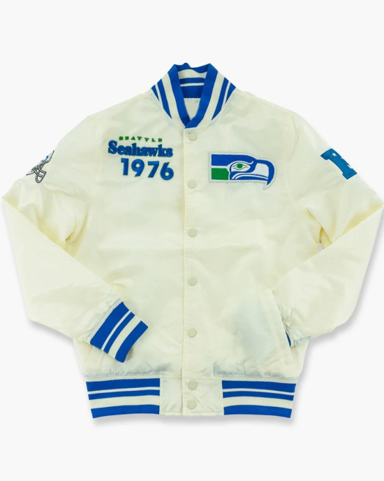 Seattle Seahawks Cream Throwback Classic Jacket Seattle Seahawks Cream Throwback Classic Jacket