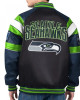 Seattle Seahawks G-III Faux Varsity Leather Jacket Seattle Seahawks G-III Faux Varsity Leather Jacket