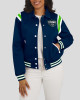 Seattle Seahawks Lightweight Navy Varsity Satin Jacket