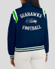 Seattle Seahawks Lightweight Navy Varsity Satin Jacket