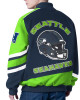 Seattle Seahawks Prime Time Racing Full-Zip Navy Cotton Jacket
