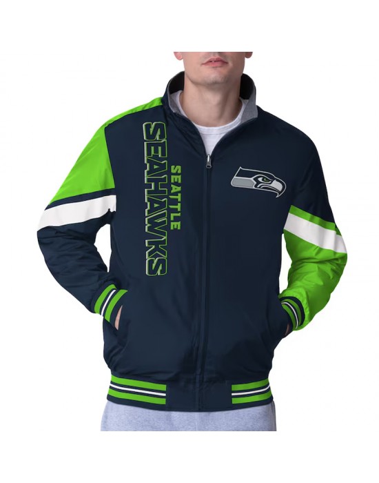 Seattle Seahawks Strong Arm Navy Full-Zip Jacket