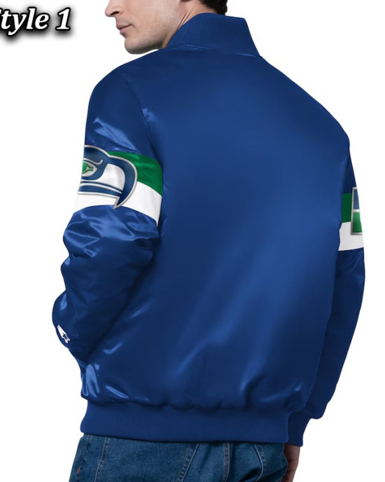Seattle Seahawks Triple Option Varsity Satin Jacket