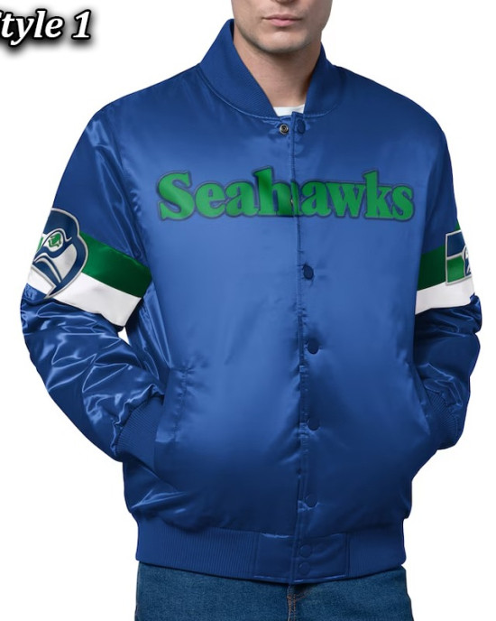 Seattle Seahawks Triple Option Varsity Satin Jacket