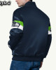 Seattle Seahawks Triple Option Varsity Satin Jacket