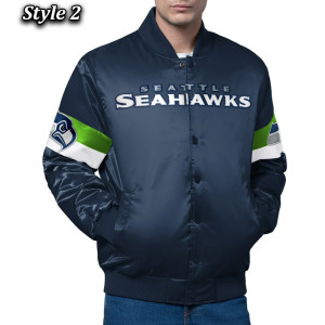 Seattle Seahawks Triple Option Varsity Satin Jacket