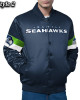 Seattle Seahawks Triple Option Varsity Satin Jacket