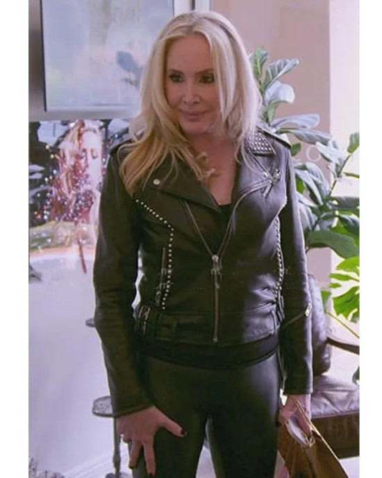 Shannon Beador The Real Housewives of Orange County Studded Leather Jacket Shannon Beador The Real Housewives of Orange County Studded Leather Jacket