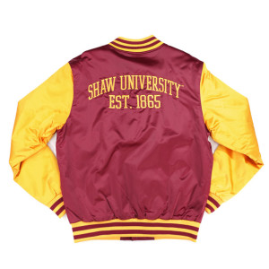 Shaw University Garnet and Gold Baseball Jacket