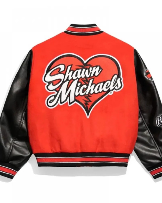 Shawn Michaels HBK Varsity Wool and Leather Jacket Shawn Michaels HBK Varsity Wool and Leather Jacket