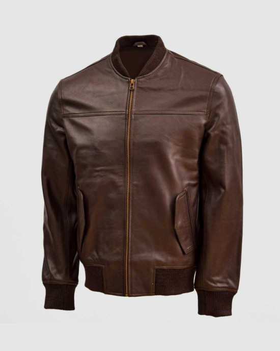Sheep Leather Black  Bomber Jacket