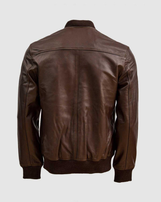 Sheep Leather Black  Bomber Jacket
