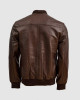 Sheep Leather Black  Bomber Jacket