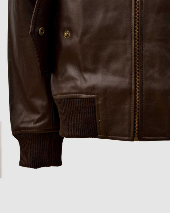 Sheep Leather Black  Bomber Jacket