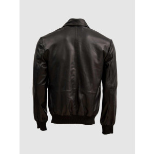 Sheep Leather Black  Bomber Jacket
