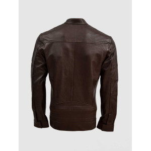 Sheep Leather Brown Biker Jacket