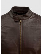 Sheep Leather Brown Biker Jacket