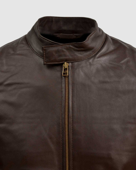 Sheep Leather Brown Biker Jacket Sheep Leather Brown Biker Jacket