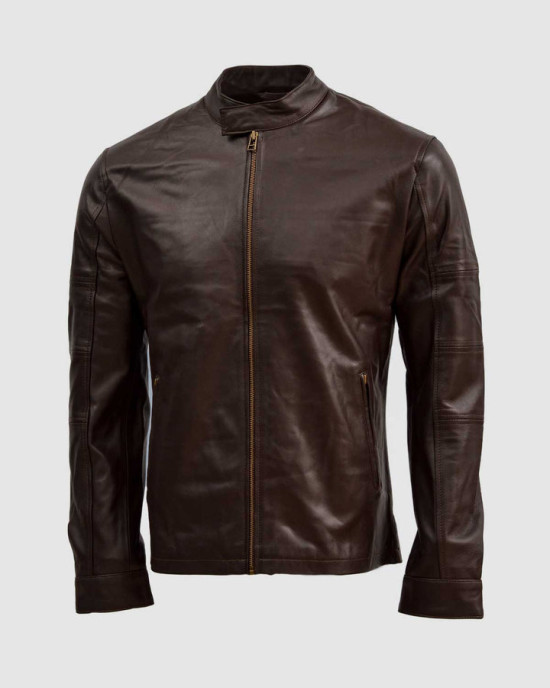 Sheep Leather Brown Biker Jacket Sheep Leather Brown Biker Jacket