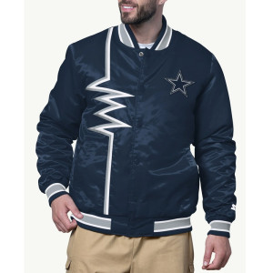 Shock Wave Dallas Cowboys Navy Satin Jacket
