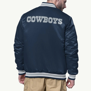 Shock Wave Dallas Cowboys Navy Satin Jacket