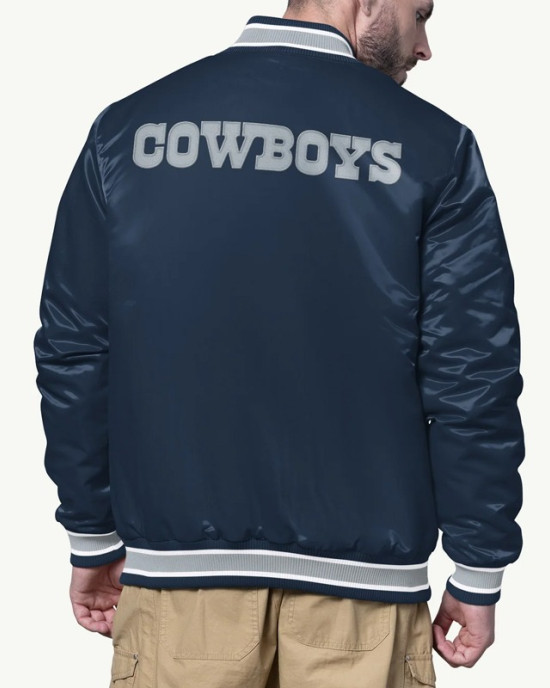 Shock Wave Dallas Cowboys Navy Satin Jacket