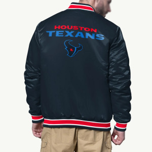 Shock Wave Houston Texans Navy Satin Jacket
