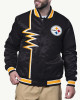 Shock Wave Pittsburgh Steelers Black Satin Jacket