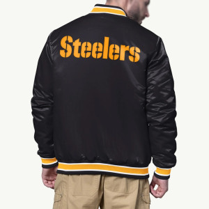 Shock Wave Pittsburgh Steelers Black Satin Jacket
