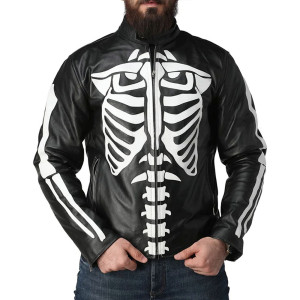 Skeleton Leather Red Jacket