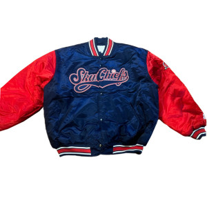 Skychiefs Mets Blue and Red Satin Jacket