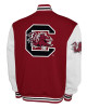 South Carolina Gamecocks Fleece Burgundy and White Varsity Jacket