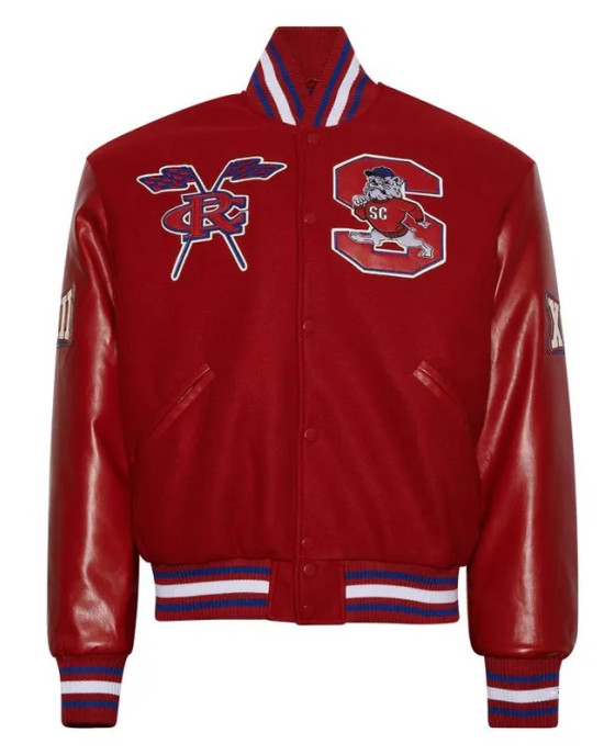 South Carolina State University Red Wool and Leather Varsity Jacket