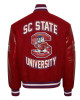 South Carolina State University Red Wool and Leather Varsity Jacket