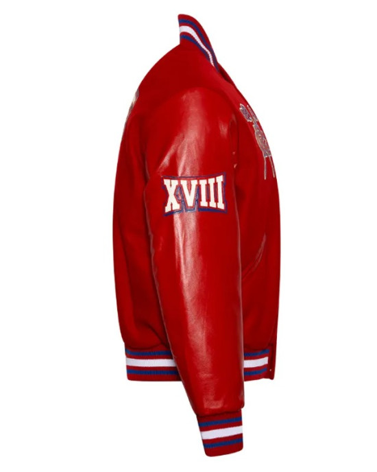 South Carolina State University Red Wool and Leather Varsity Jacket
