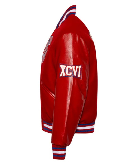 South Carolina State University Red Wool and Leather Varsity Jacket
