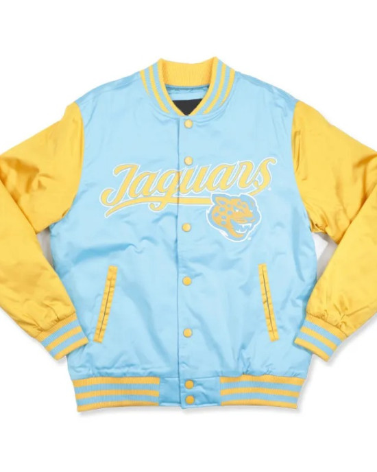 Southern University Columbia Blue and Gold Baseball Jacket Southern University Columbia Blue and Gold Baseball Jacket