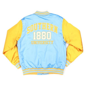 Southern University Columbia Blue and White Baseball Jacket